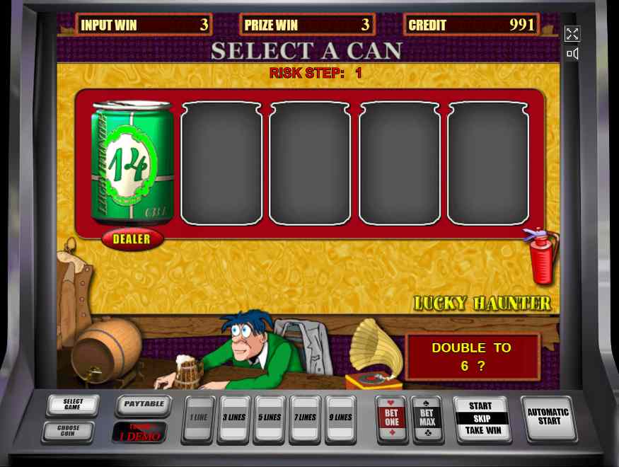 Игра на удвоение аппарата Крышки Риск-игра в слоте Лаки Хантер